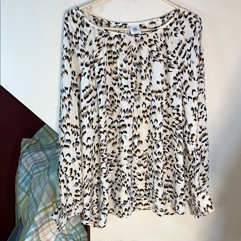 Cabi Women's Animal Priny Patterned‎ Loose Fit Blouse
